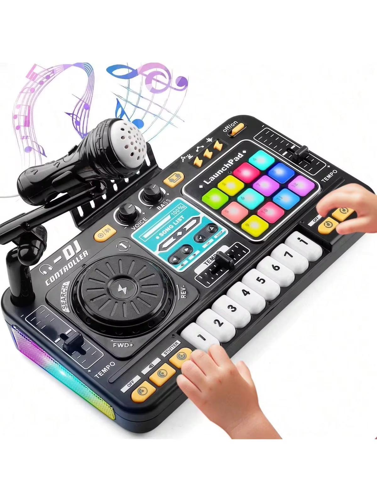 Kids DJ Controller Music Mixer with Microphone