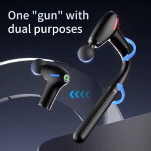 Dual-Purpose Handheld Massage Gun with Interchangeable Heads